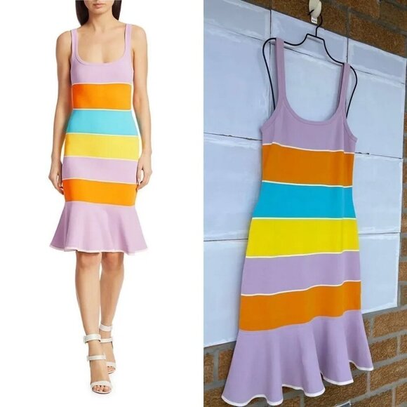 Tanya Taylor Noreen Colorblock Dress large - Picture 2 of 16